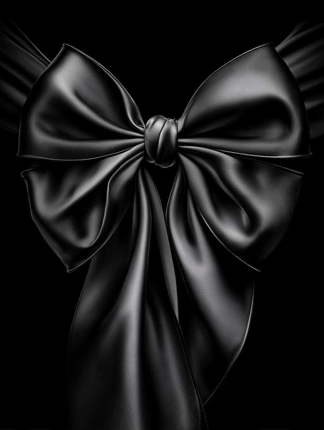 Nœud noir abstrait sur un fond sombre.